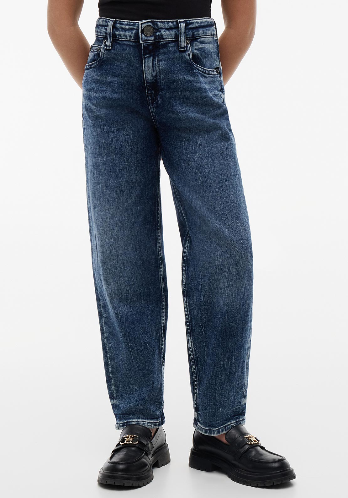Tommy Hilfiger Girl Barrel Fit Denim Jean, Blue