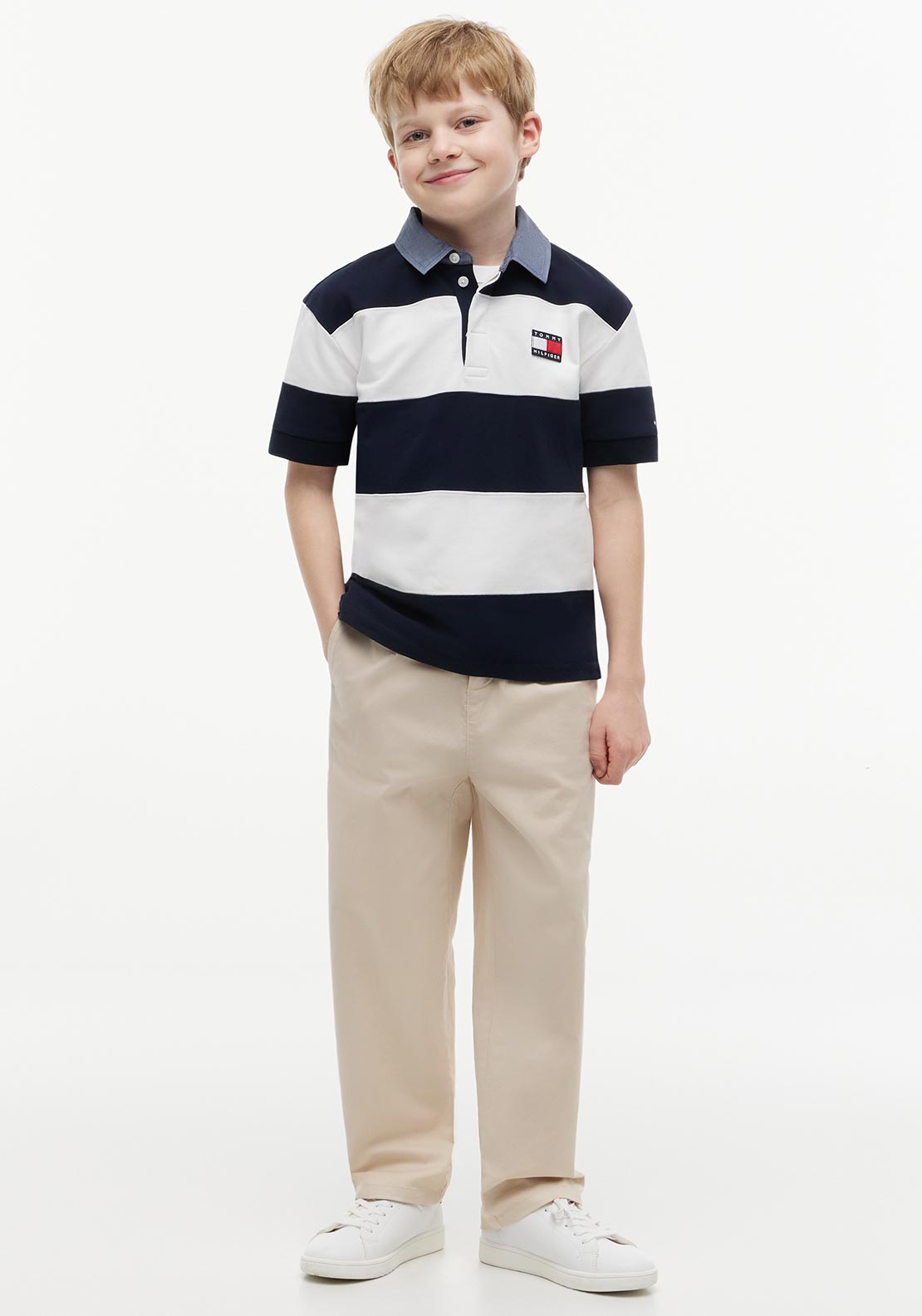 Tommy Hilfiger Boy Short Sleeve Polo, Navy