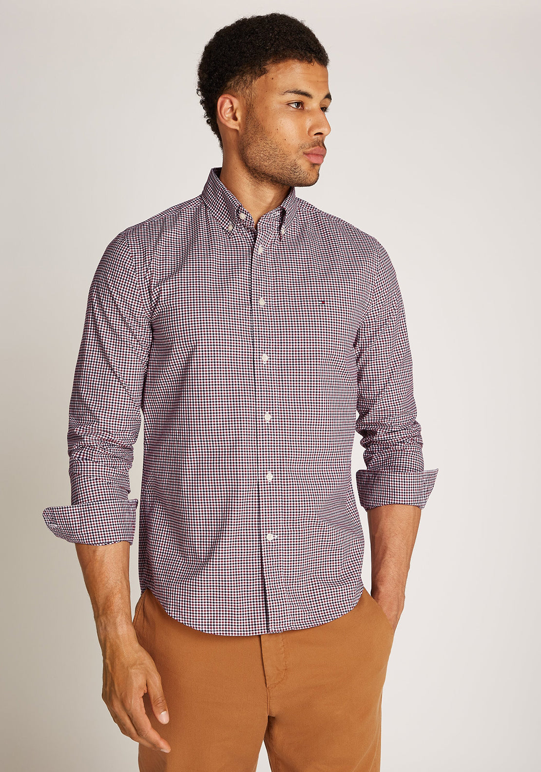 Tommy Hilfiger Flex Gingham Check Shirt, Regatta Red Multi