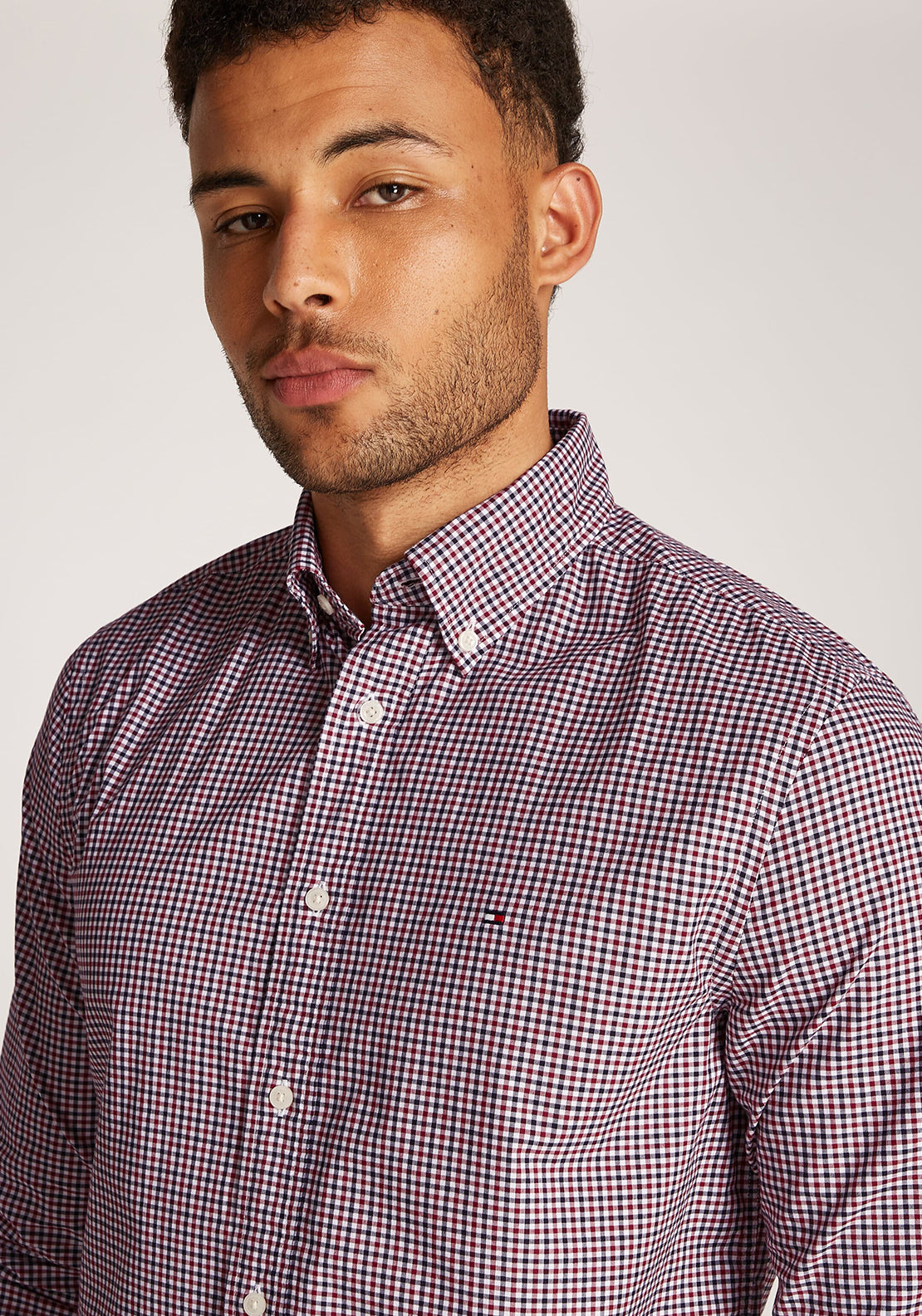 Tommy Hilfiger Flex Gingham Check Shirt, Regatta Red Multi