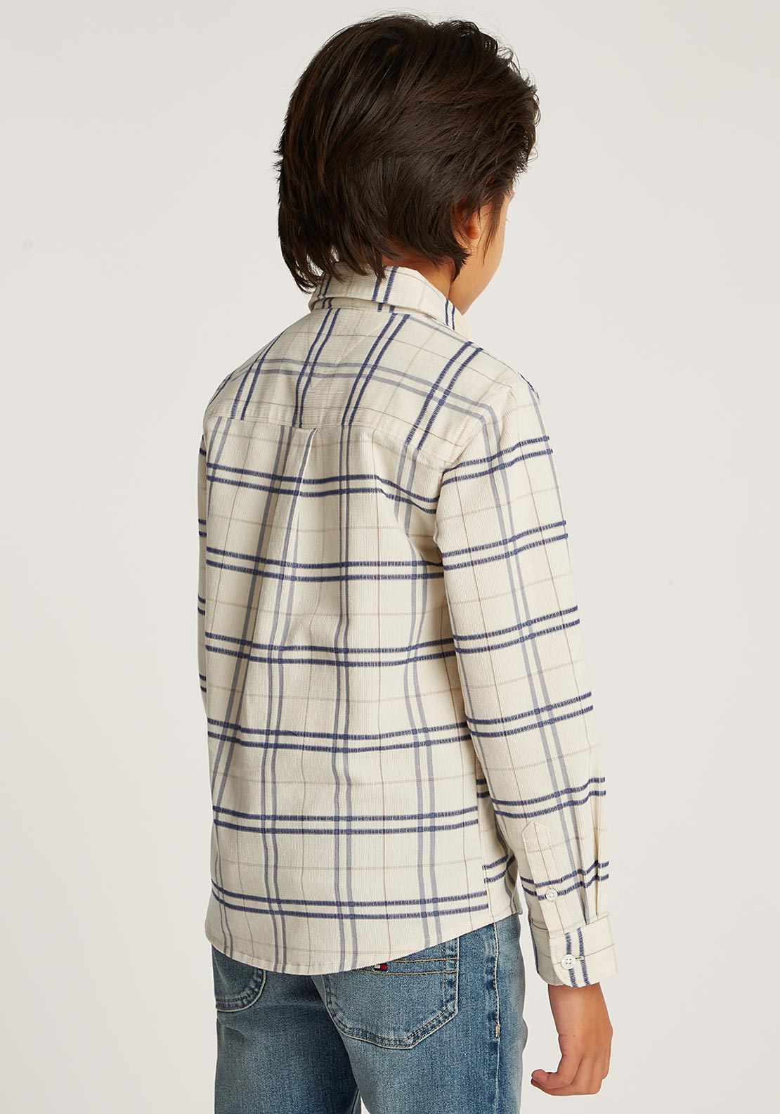 Tommy Hilfiger Boy Long Sleeve Cord Check Shirt, Beige