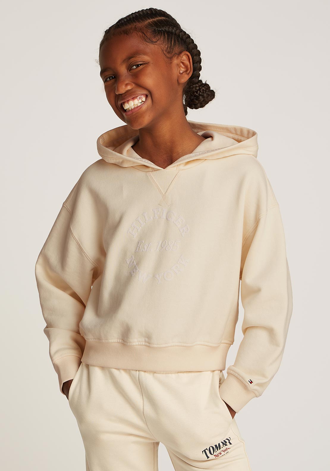 Tommy Hilfiger Girl New York Long Sleeve Hoodie, Beige
