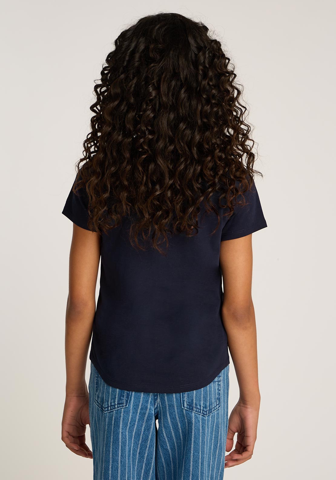 Tommy Hilfiger Girl Short Sleeve Slim Tee, Navy
