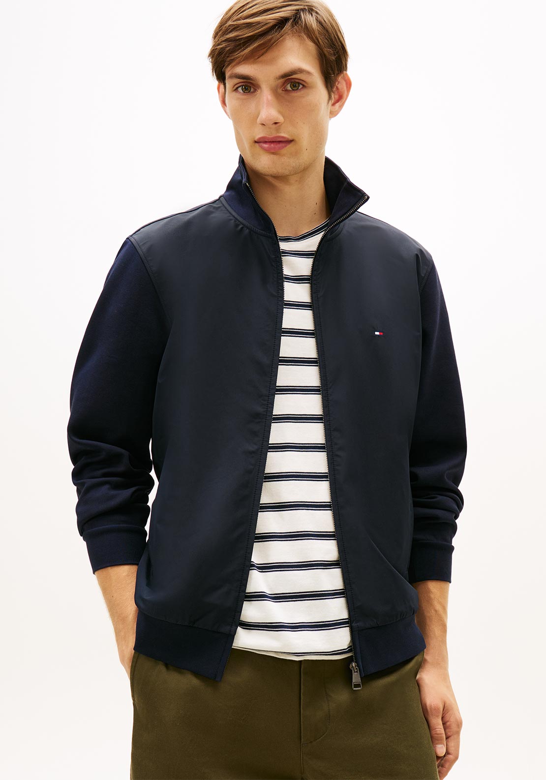 Tommy Hilfiger Essential Intecho Mix Full Zip Jacket, Navy 