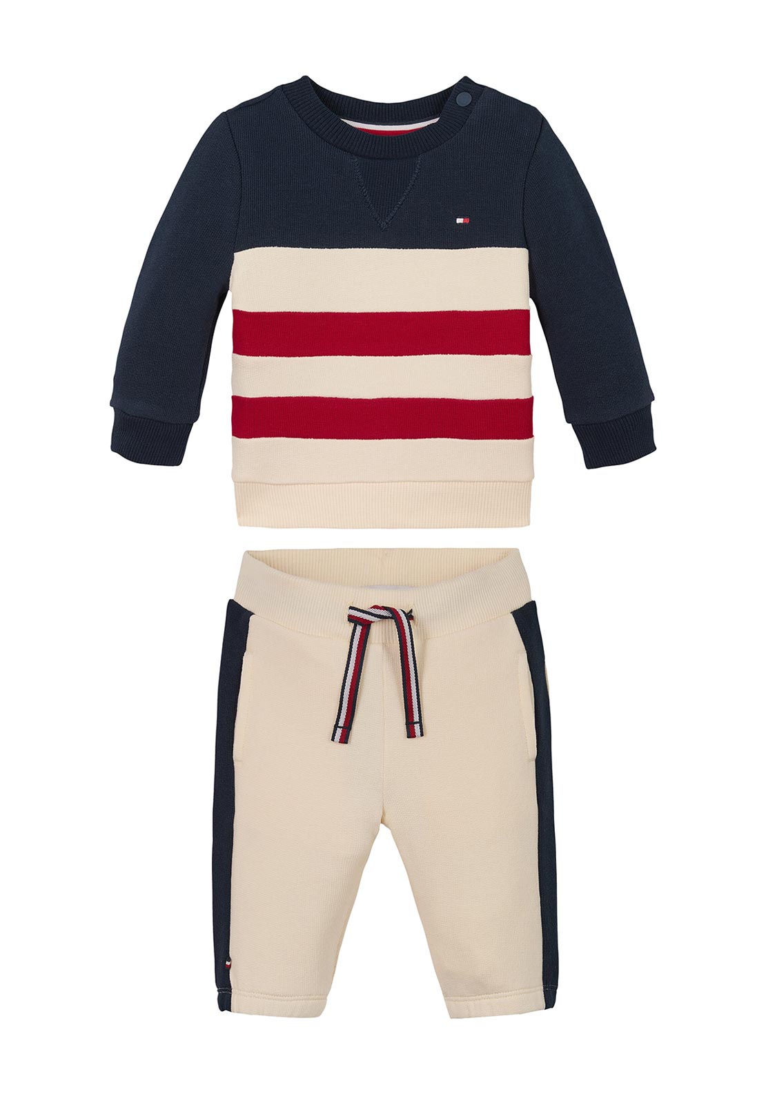 Tommy Hilfiger Baby Boy Colourblock Tracksuit, Beige Multi