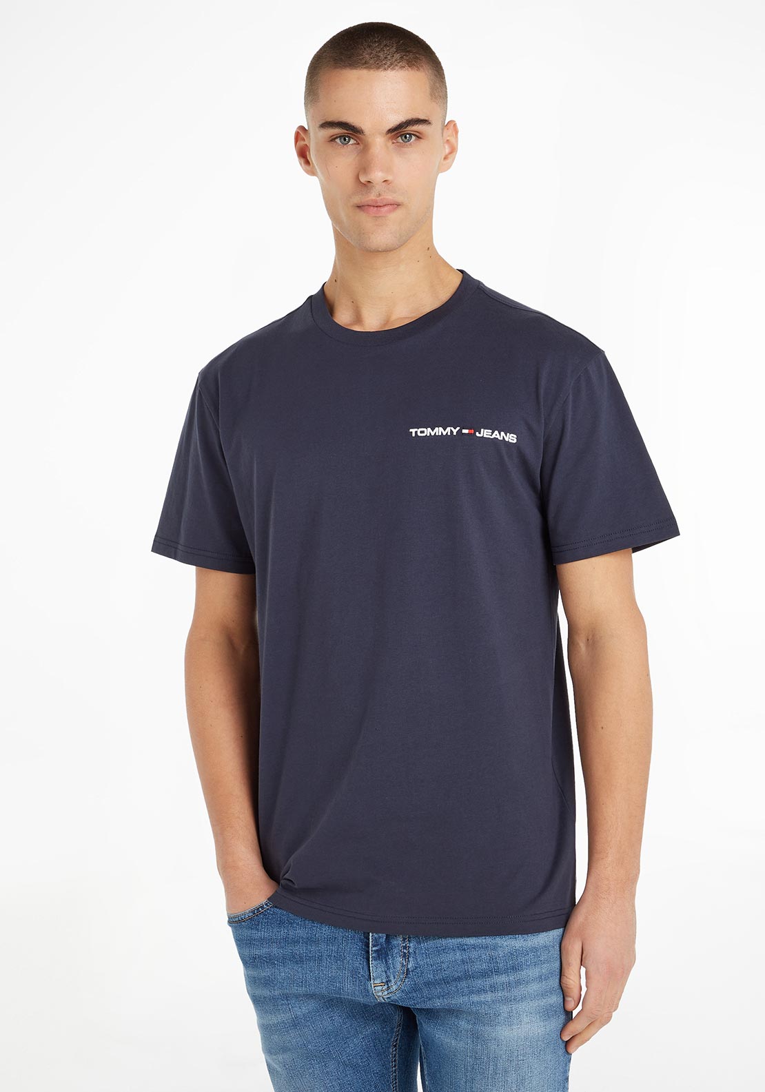 Tommy Jeans Classic Linear Logo T-Shirt, Twilight Navy - McElhinneys