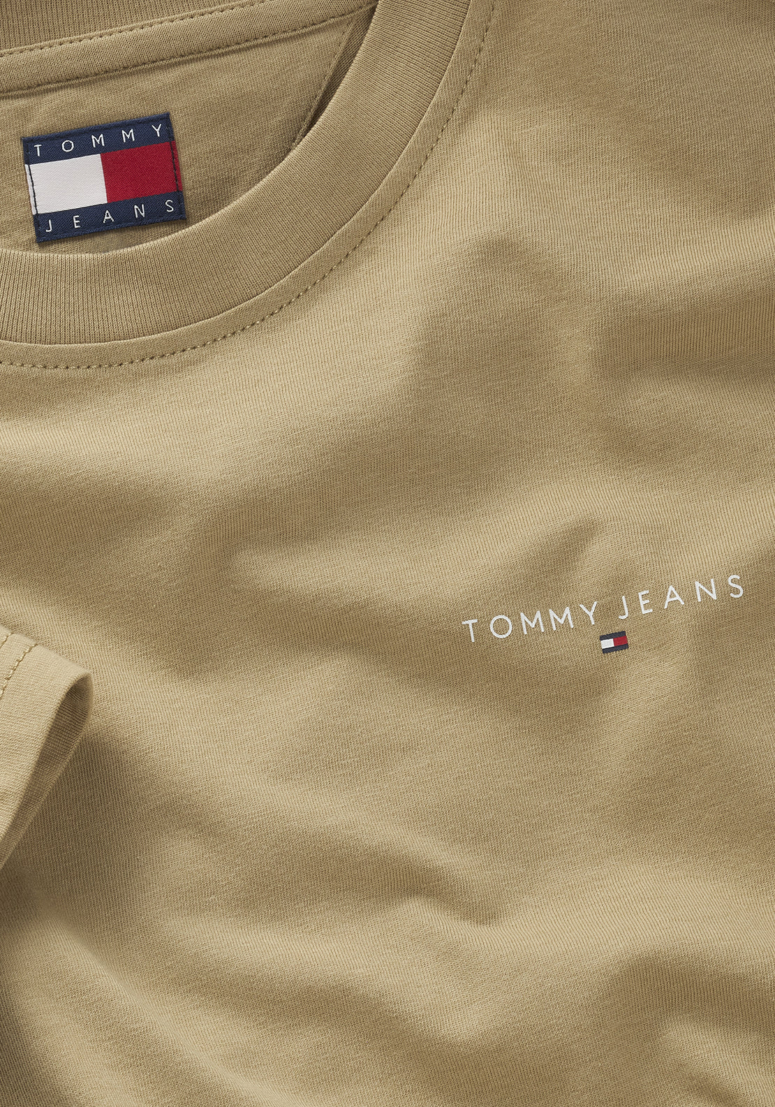 Tommy Jeans Linear Chest Logo T-Shirt, Sand