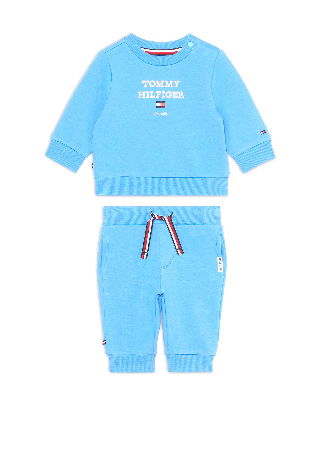 Tommy Hilfiger Baby Logo Sweatshirt and Jogger Set, Blue Spell