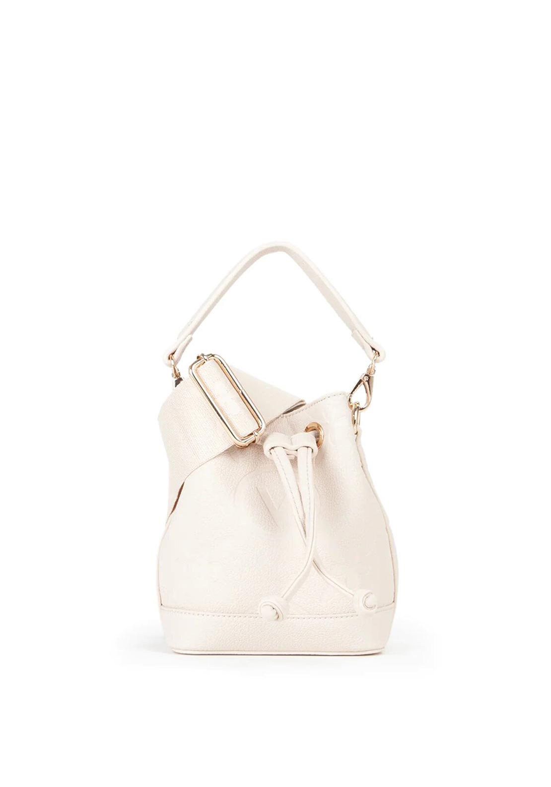 Valentino Samba Debossed Bucket Bag, Cream