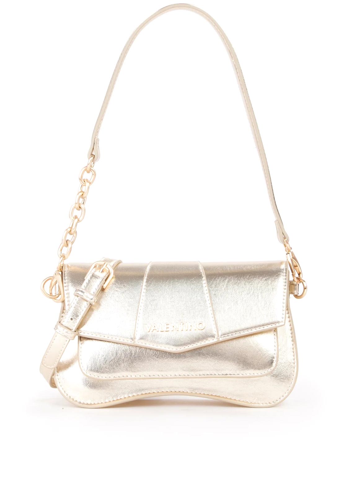 Valentino Unika metallic Shoulder Bag, Gold