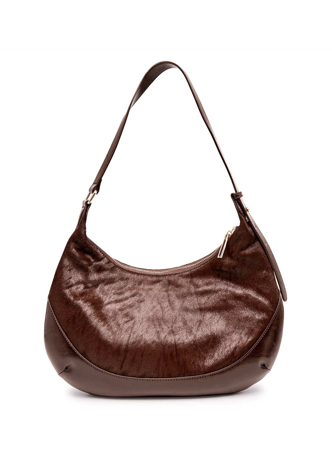 Valentino Apolline Faux Fur Detail Large Shoulder Bag, Brown