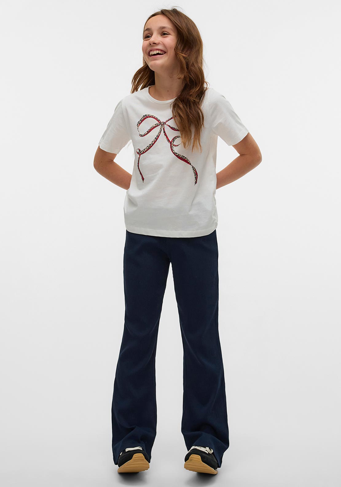 Vero Moda Girl Kelly Short Sleeve Tee, Snow White