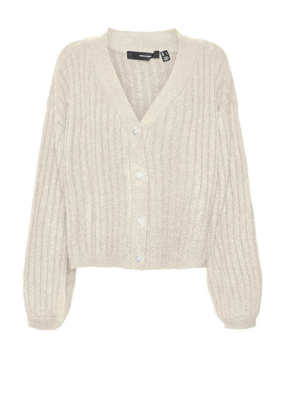Vero Moda Elya Striped Cardigan, Beige