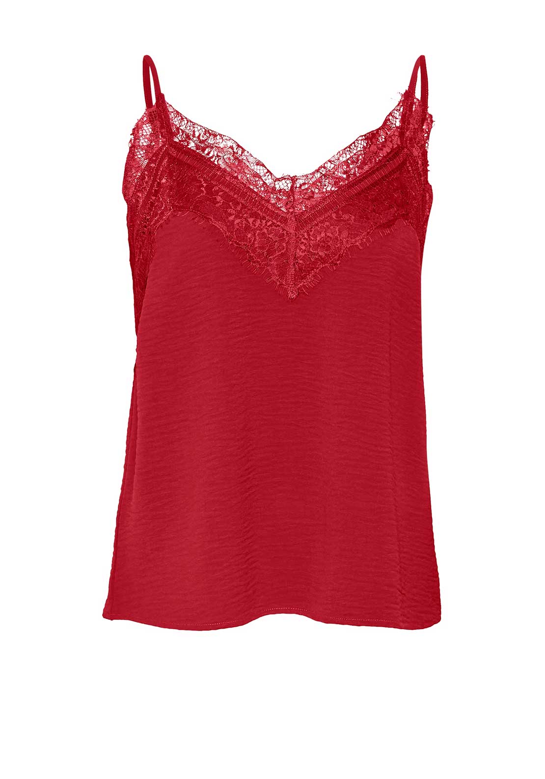 Vero Moda Alva Singlet Lace Camisole, Red - McElhinneys