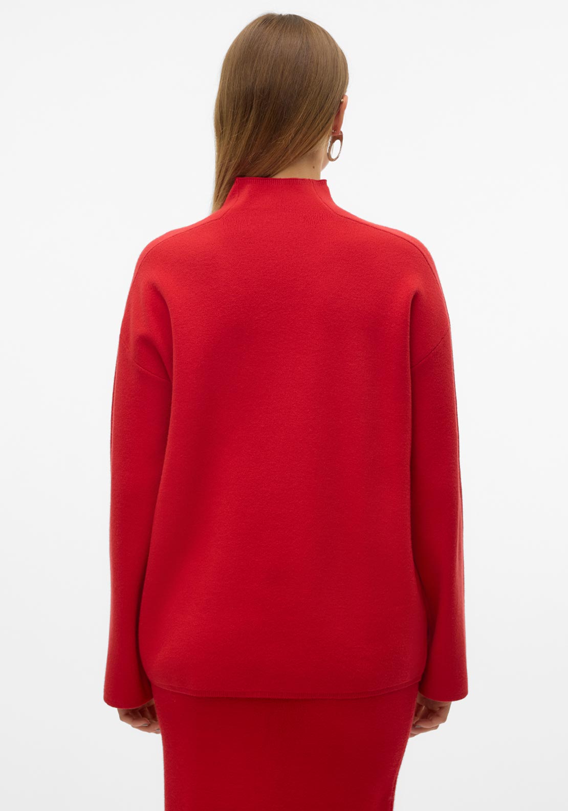 Vero Moda Gold High Neck Jumper, Red