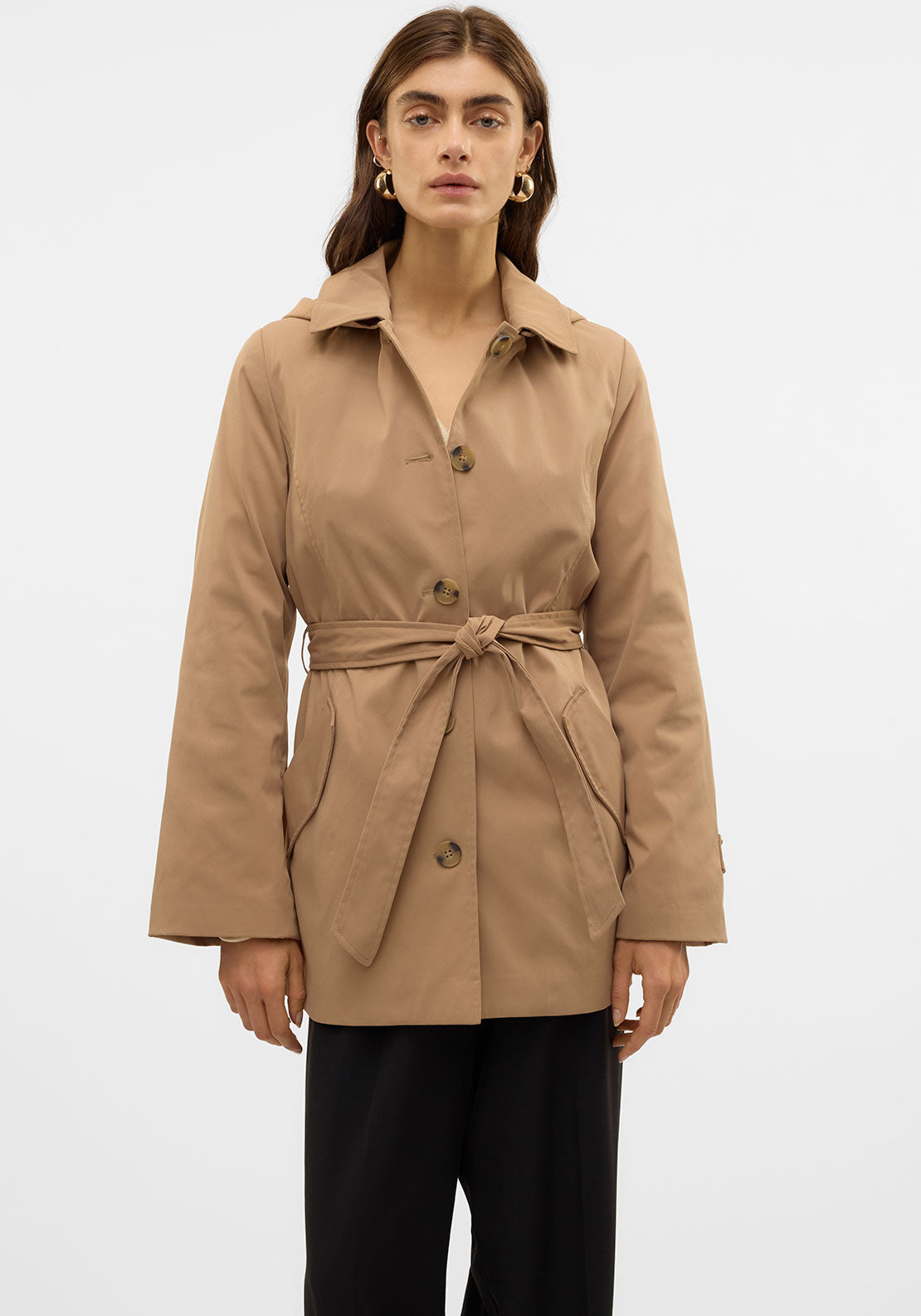 Vero Moda Chelsea Trench Coat, Tan