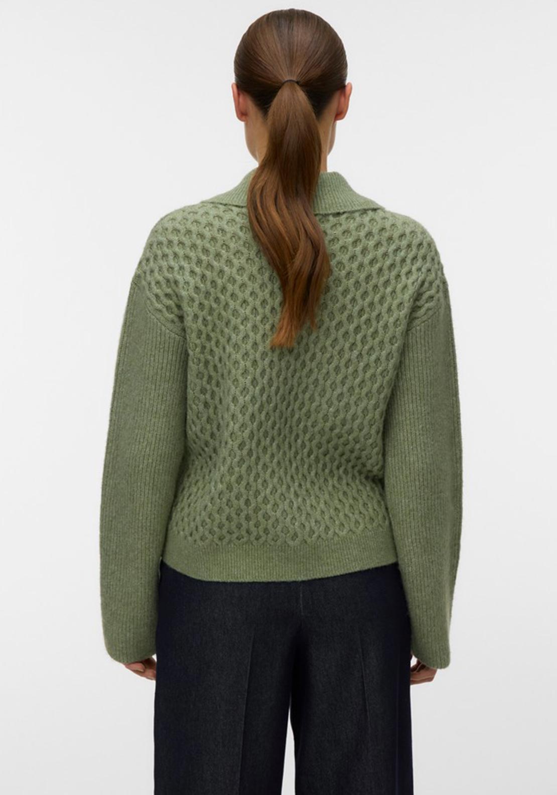 Vero Moda Robin Collar Knit Cardigan, Green