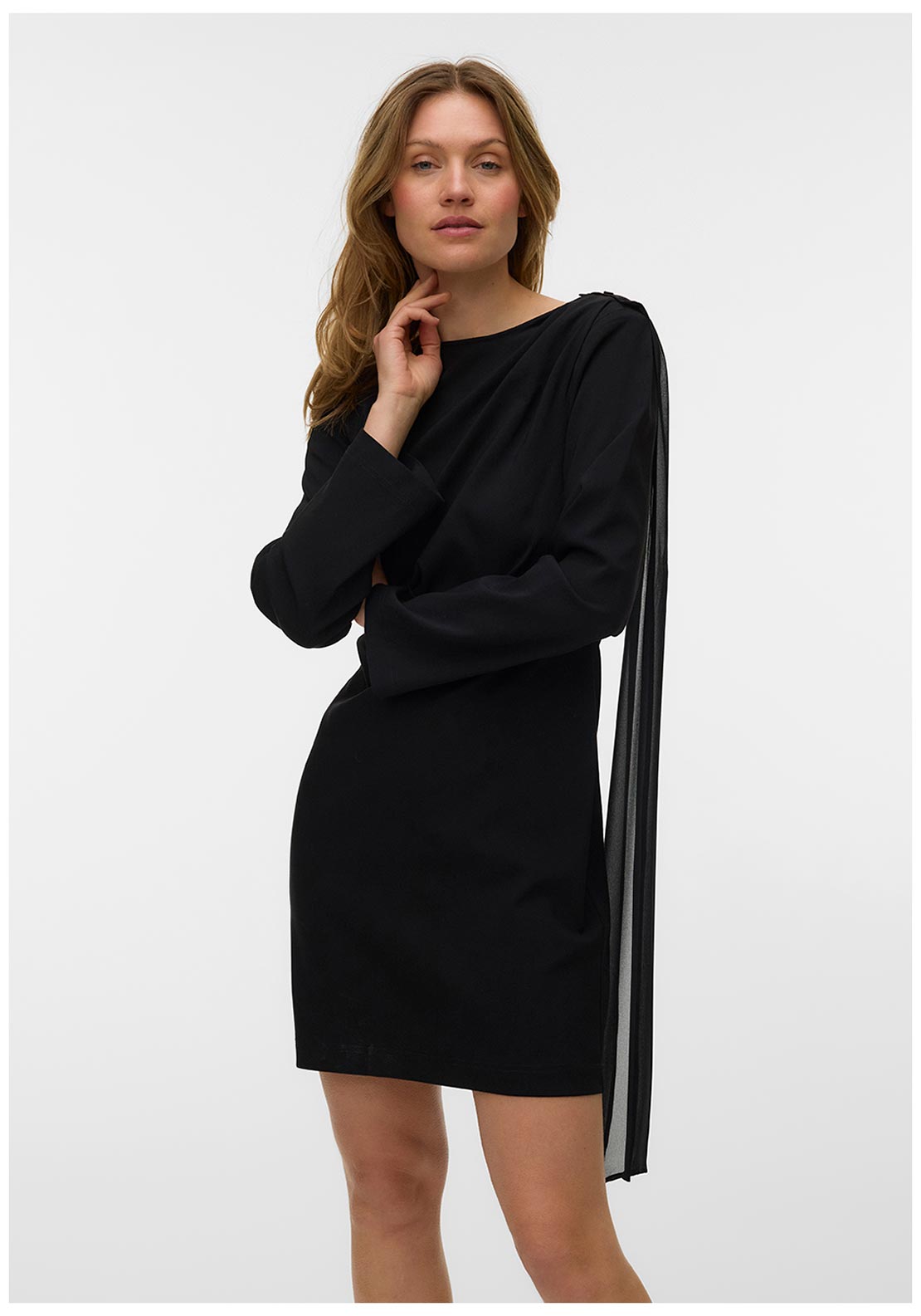 Vero Moda Yaia Long Sleeve Mini Dress, Black