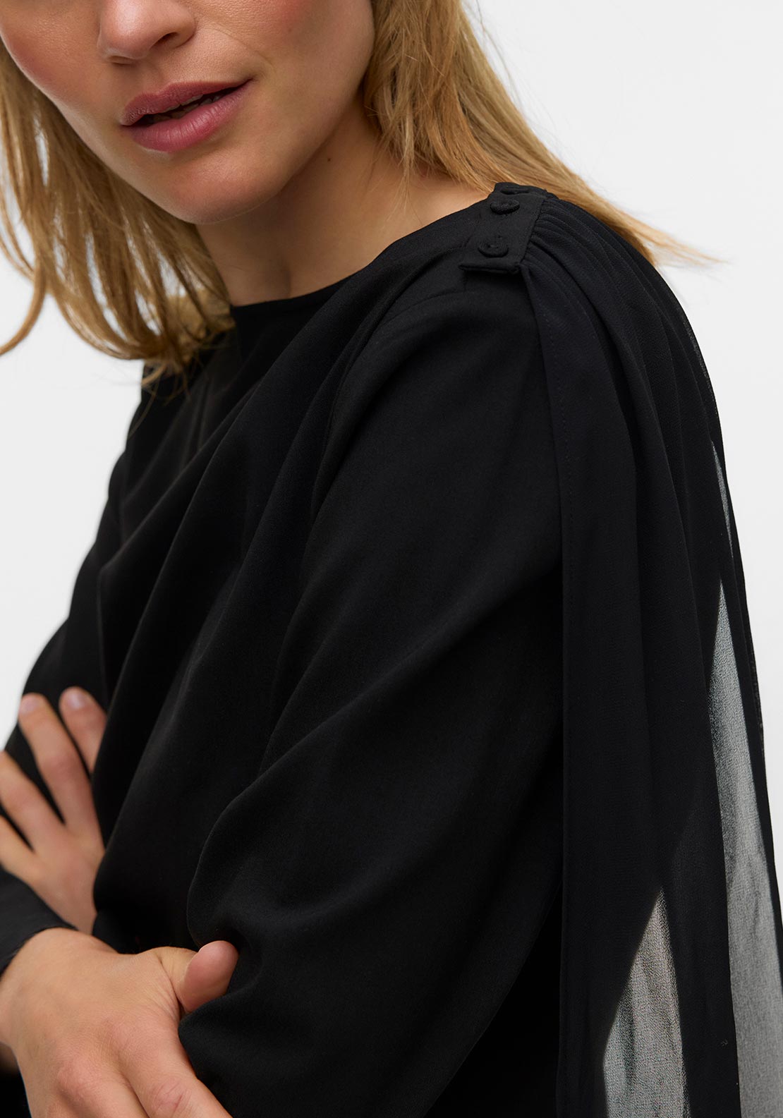 Vero Moda Yaia Long Sleeve Mini Dress, Black