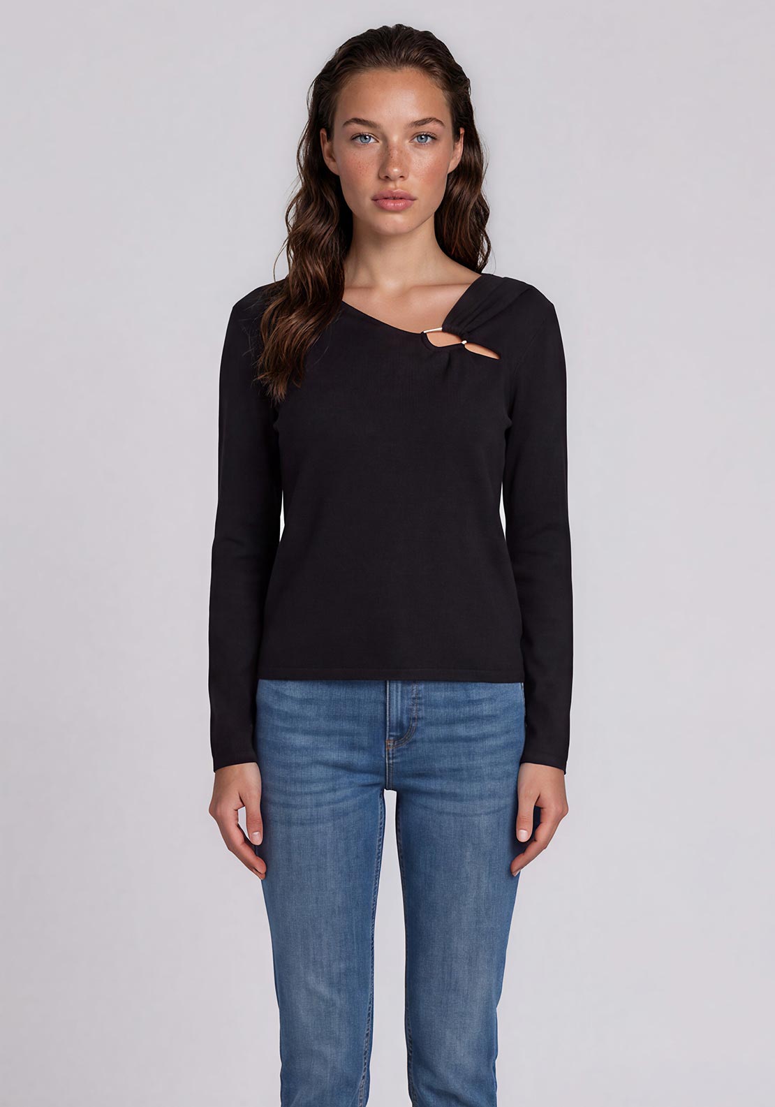 Vero Moda Jain Buckle Detail Top, Black