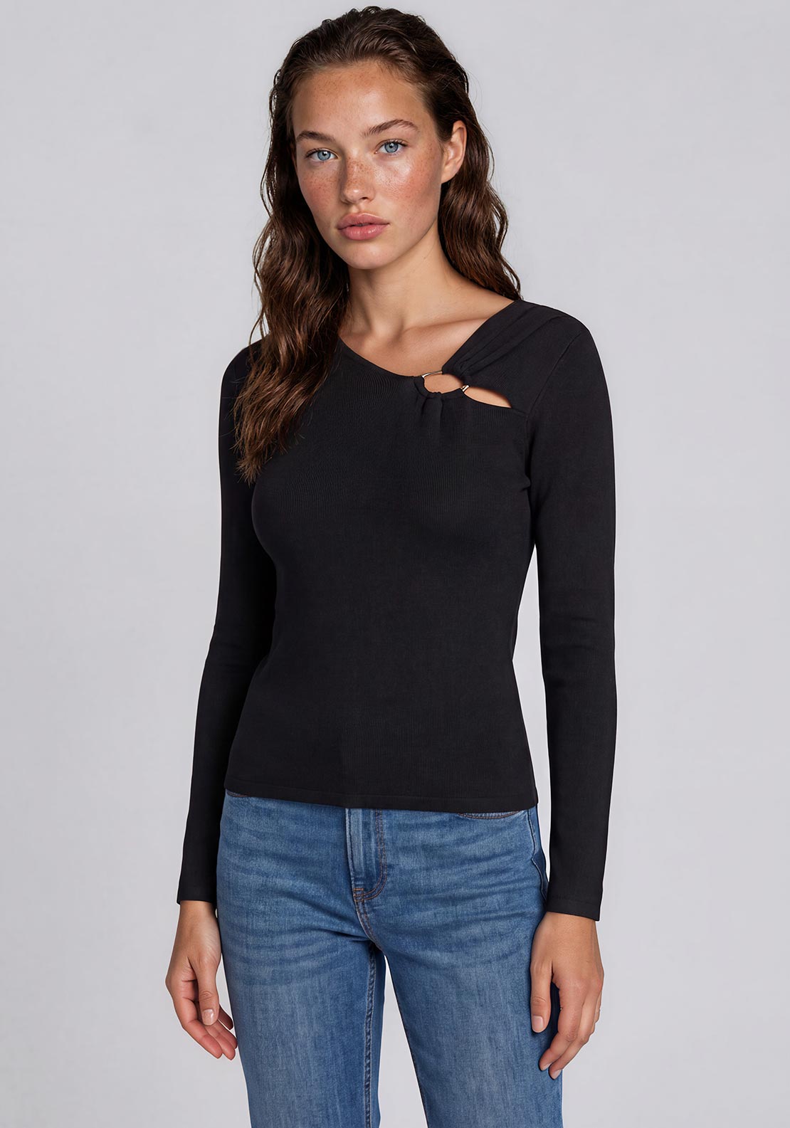 Vero Moda Jain Buckle Detail Top, Black