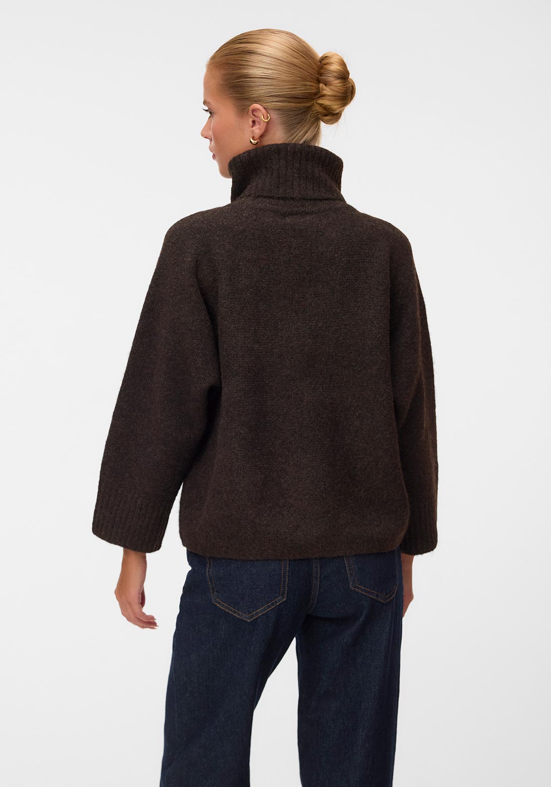 Vero Moda Violet Roll Neck Jumper, Brown