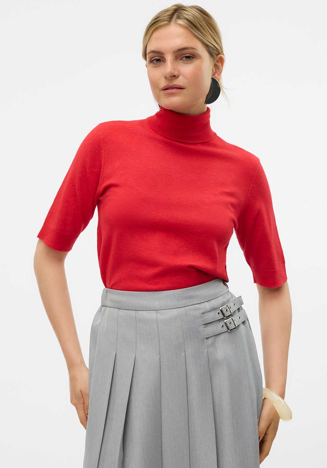 Vero Moda Fantastic Polo Neck Sweater, Red McElhinneys
