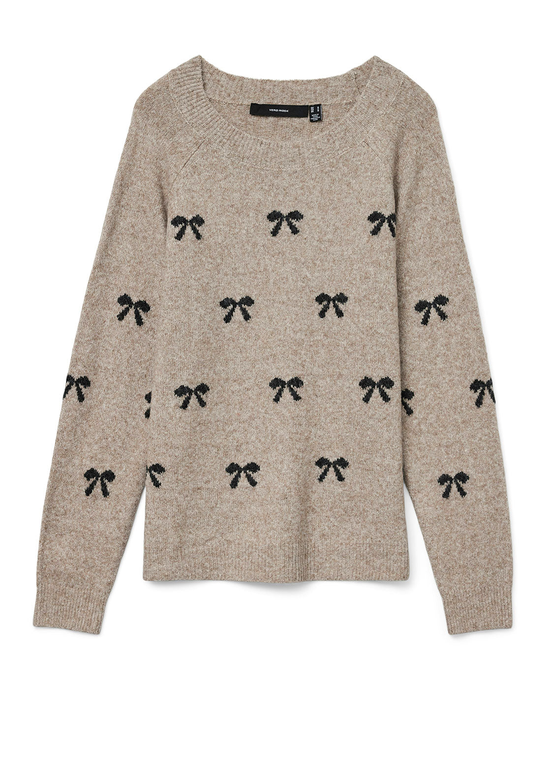 Vero Moda Doffy Bow Knit Jumper, Beige