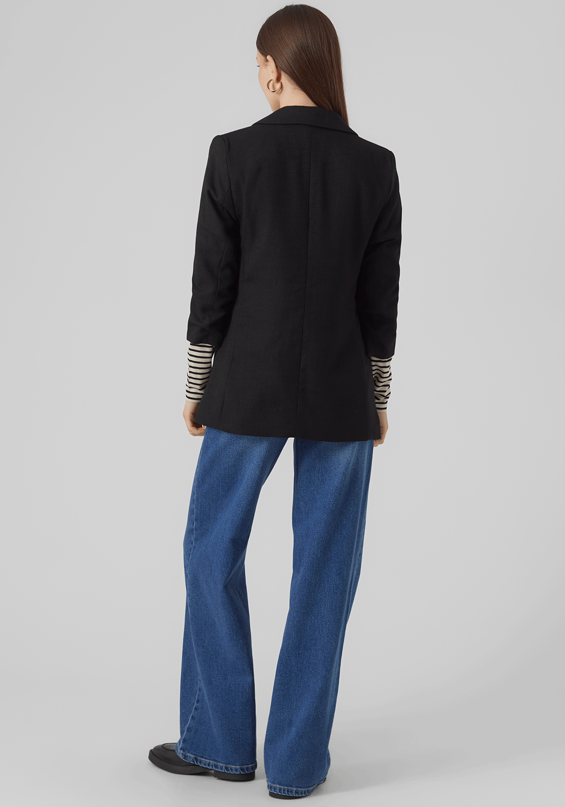 Vero Moda Frida Woven Ruched Sleeve Blazer, Black