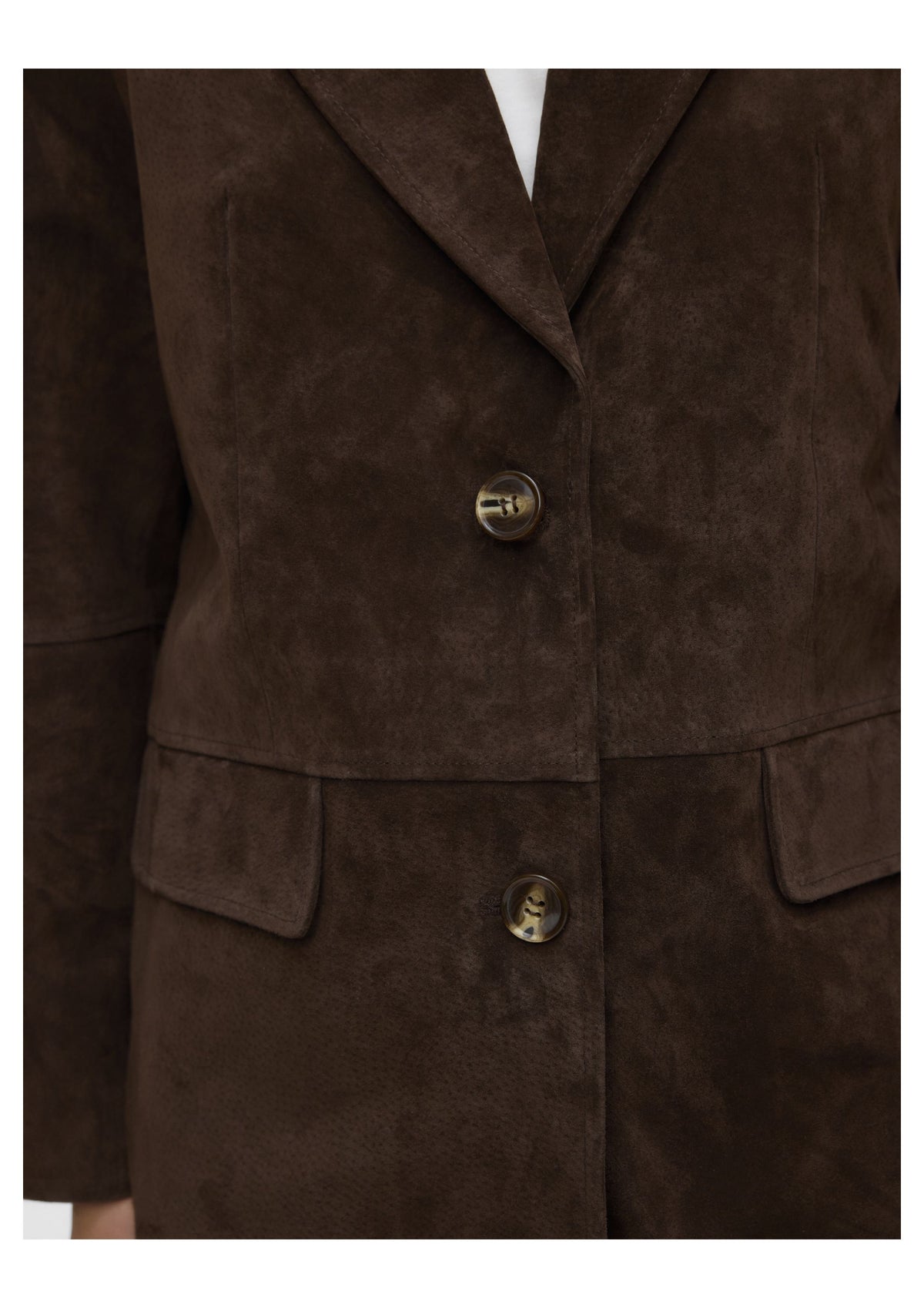 Vero Moda Pernille Long Sleeve Suede Jacket, Brown