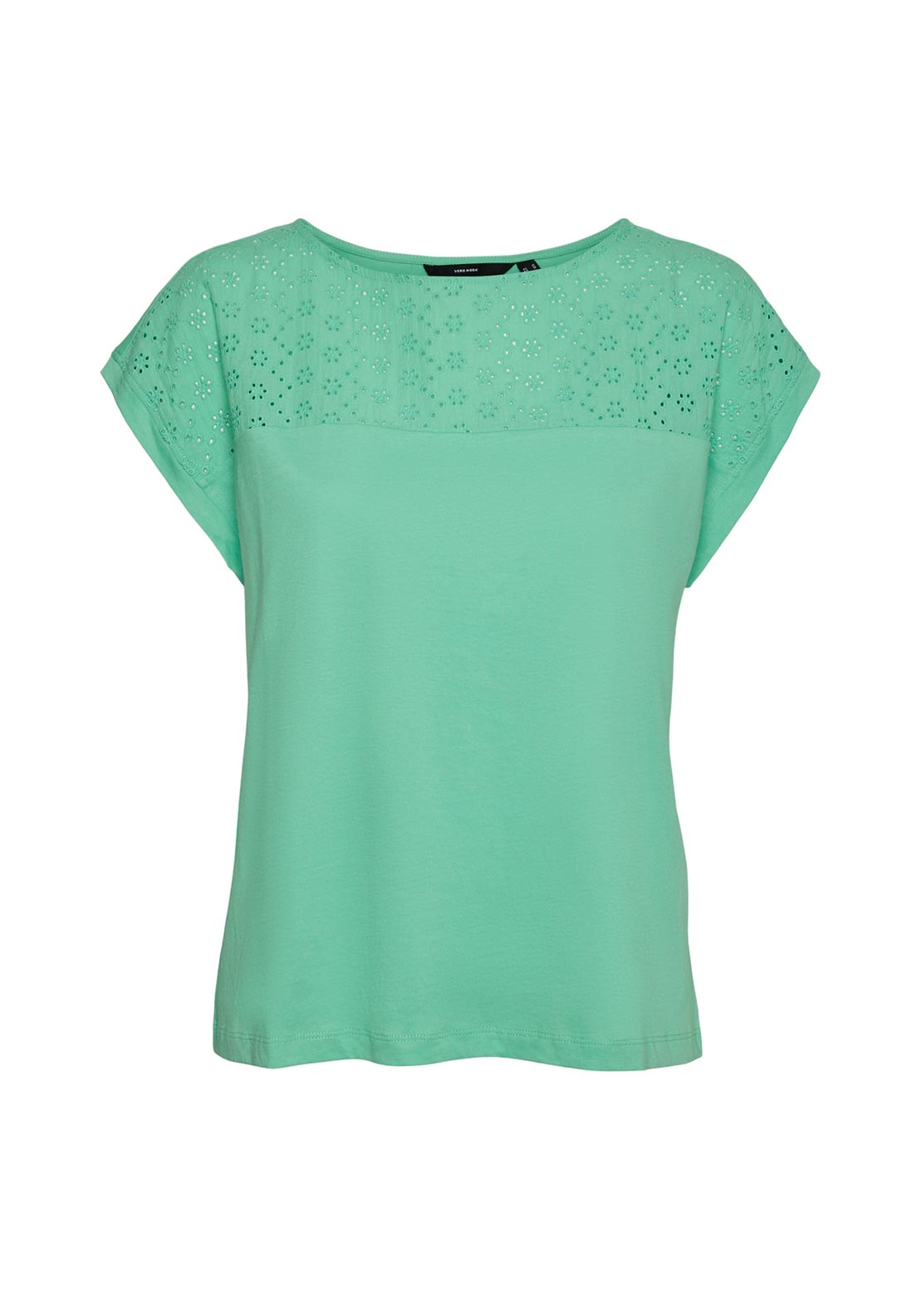 Vero Moda Kaya Round Neck Broderie Top, Katydid