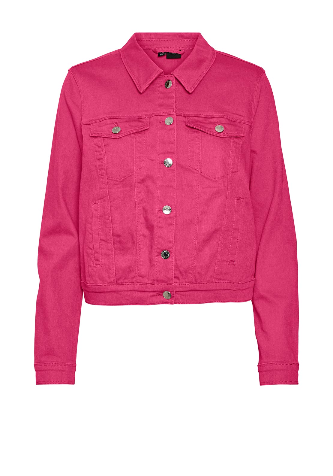 Vero Moda Wild Soya Short Denim Jacket, Raspberry Sorbet McElhinneys