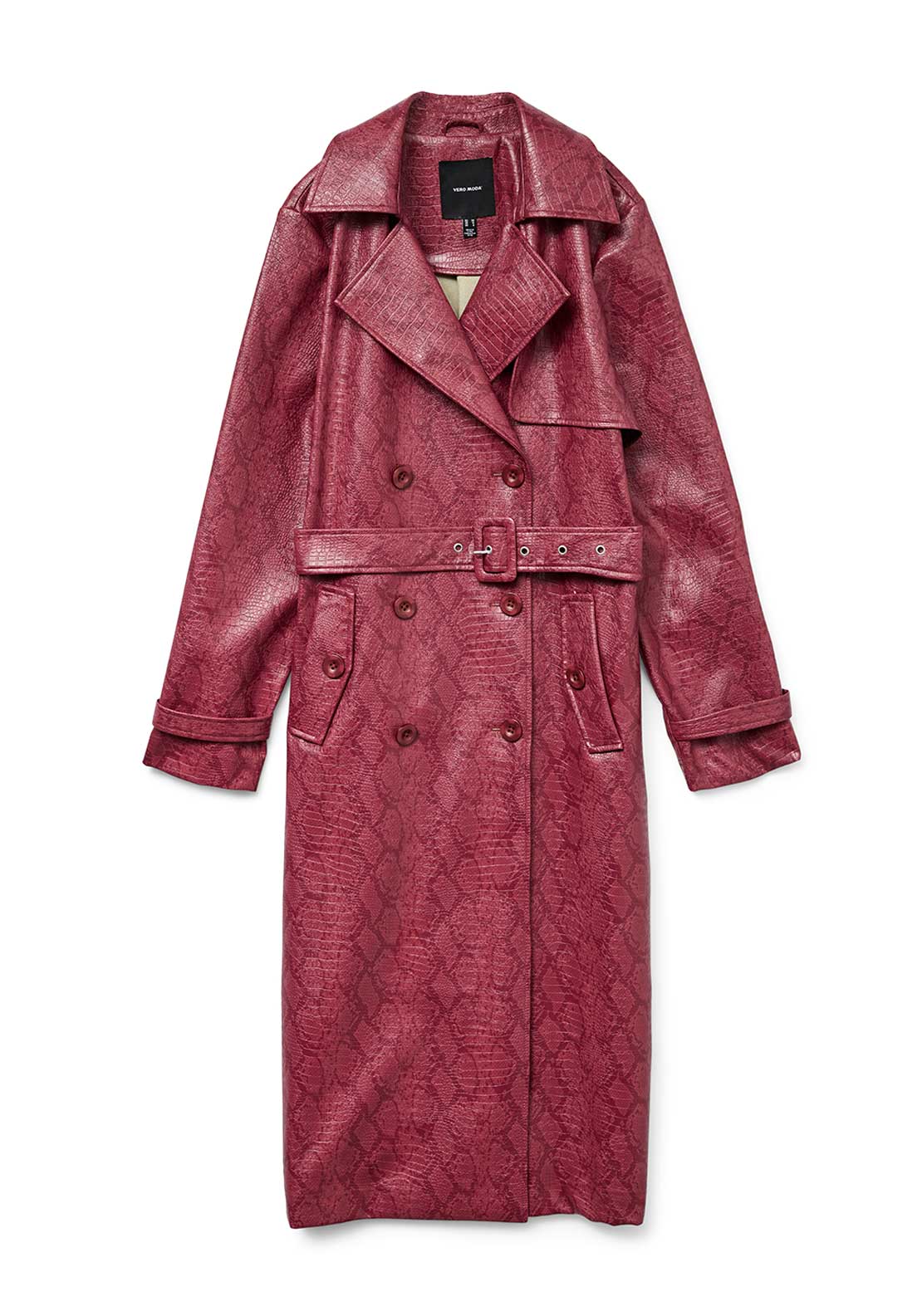 Long Trench Vero Moda Fluid Trench Coat Vero Moda Carolina Snake Trench  Coat, Wine