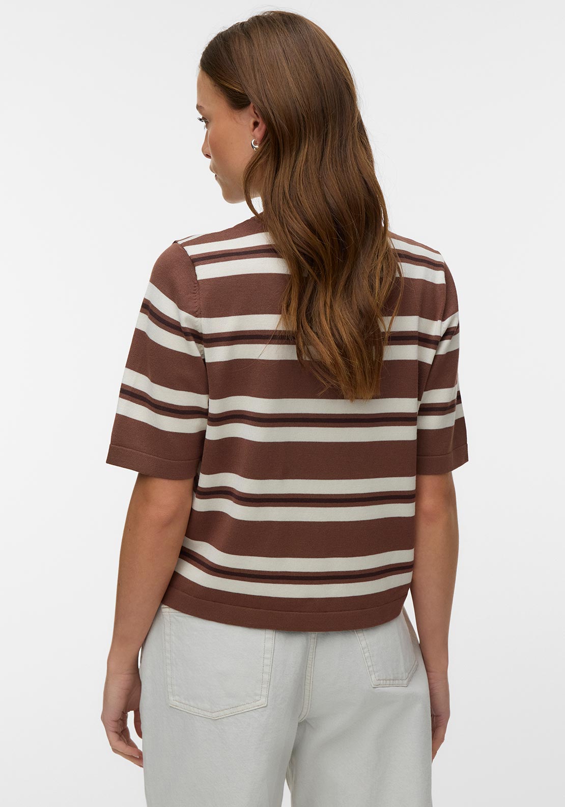 Vero Moda Silje Striped Knit Top, Brown