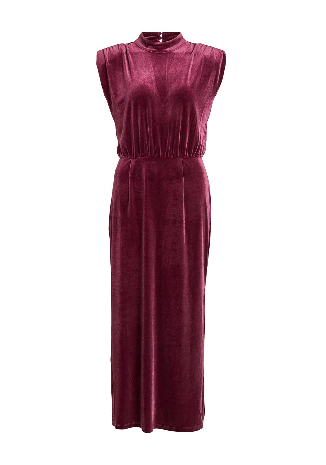 spring pastel bridesmaid dresses Vila Emily High Neck Velour Maxi Dress, Winter Bloom