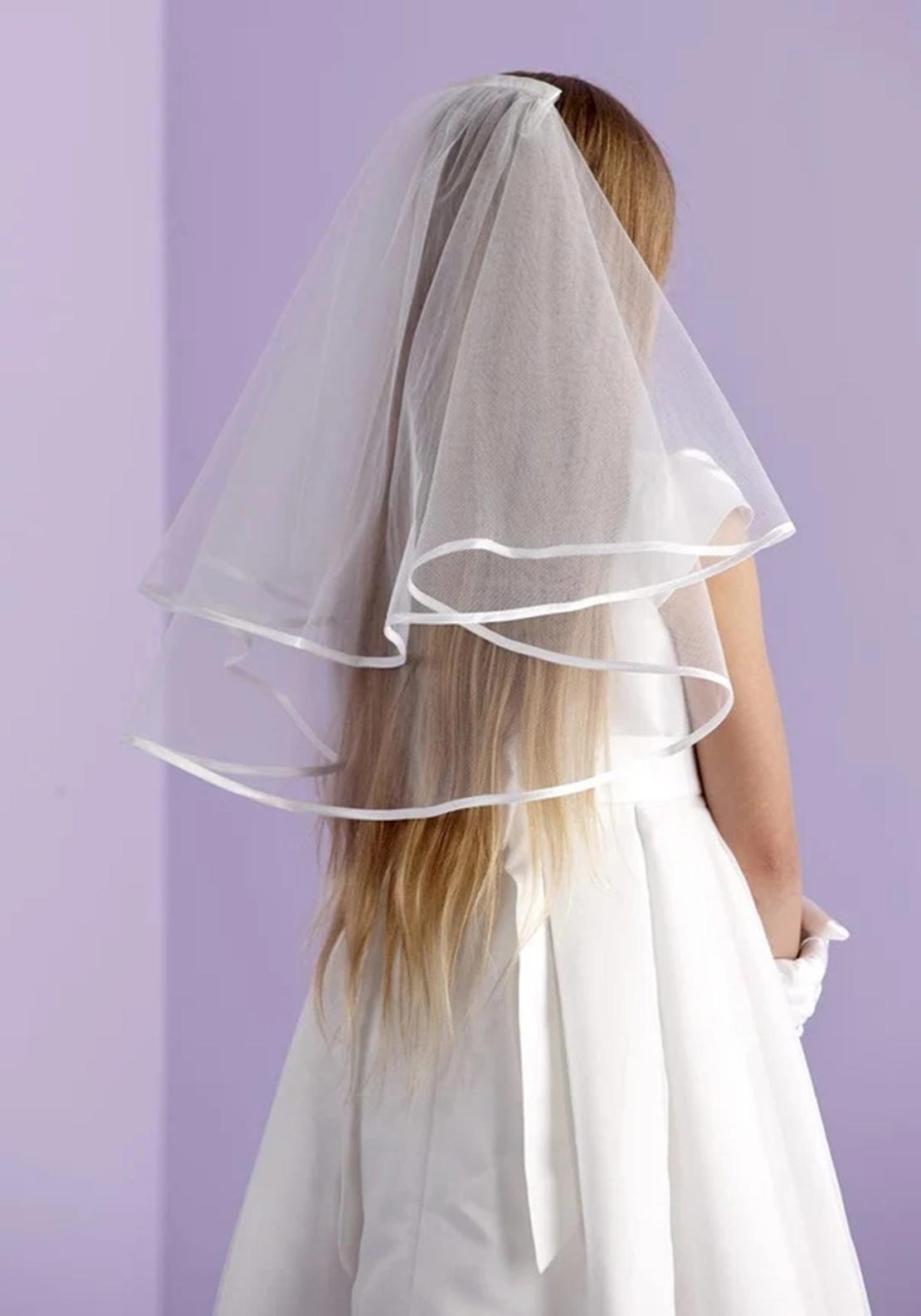 Peridot Emily Classic Communion Veil, White