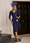 Veni Infantino Embellished Sleeve Midi Dress, Navy & Ivory