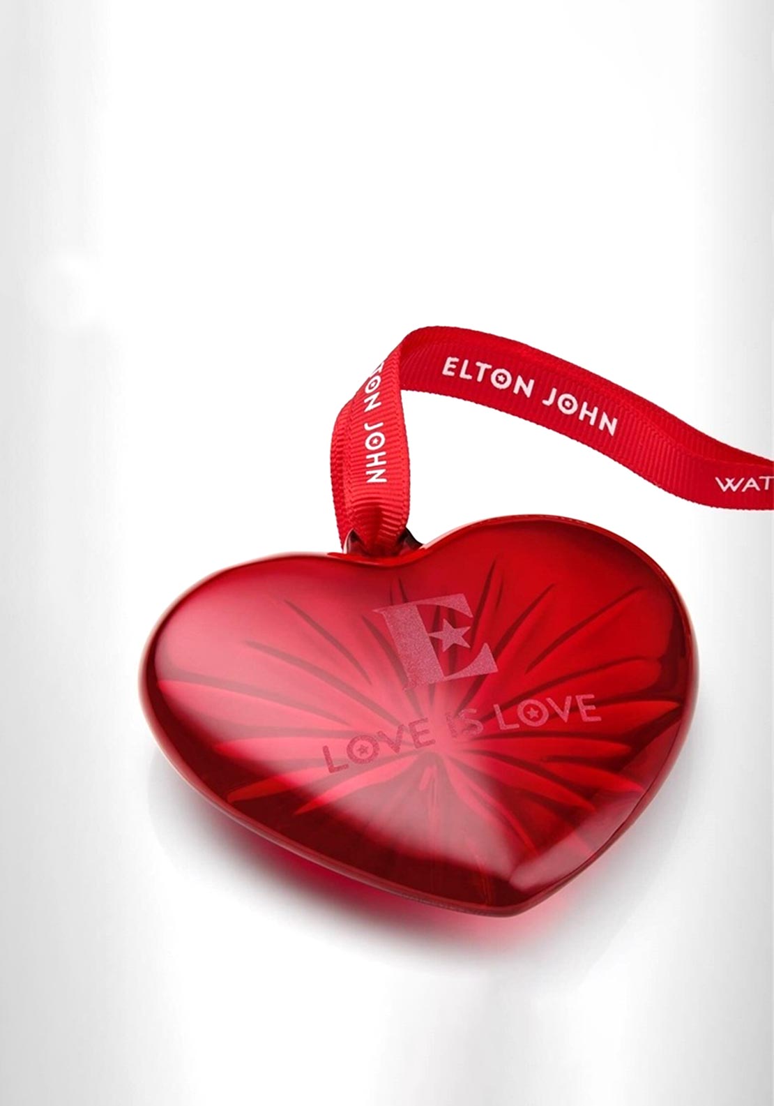 ELTON JOHN AIDS FNDATION RED HEART ORNT