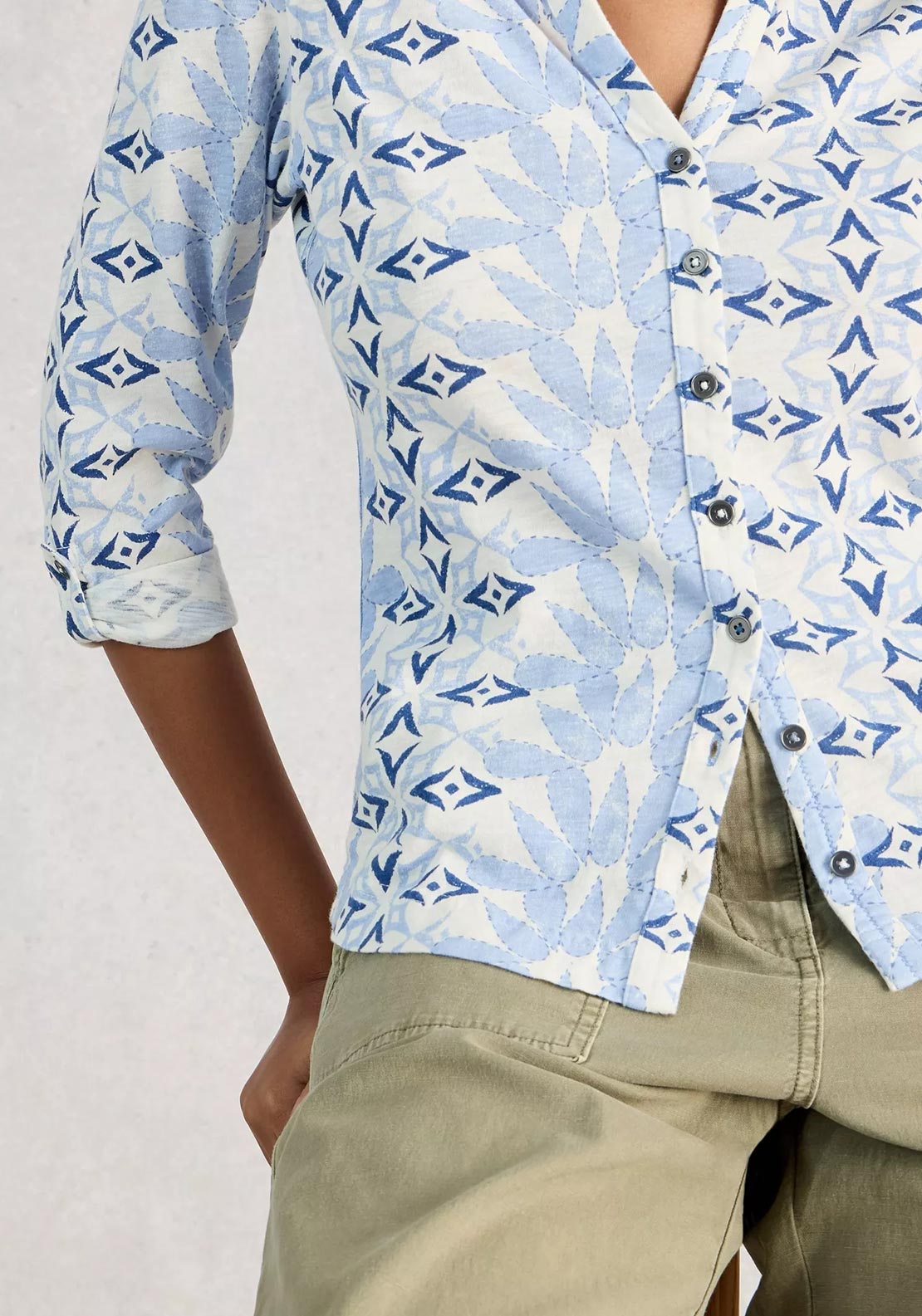 White Stuff Annie Collared Blouse, Blue