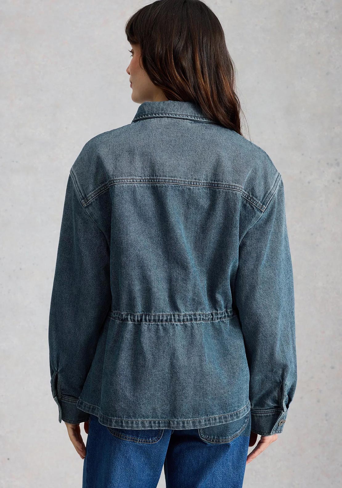White Stuff Button Up Denim Jacket, Blue