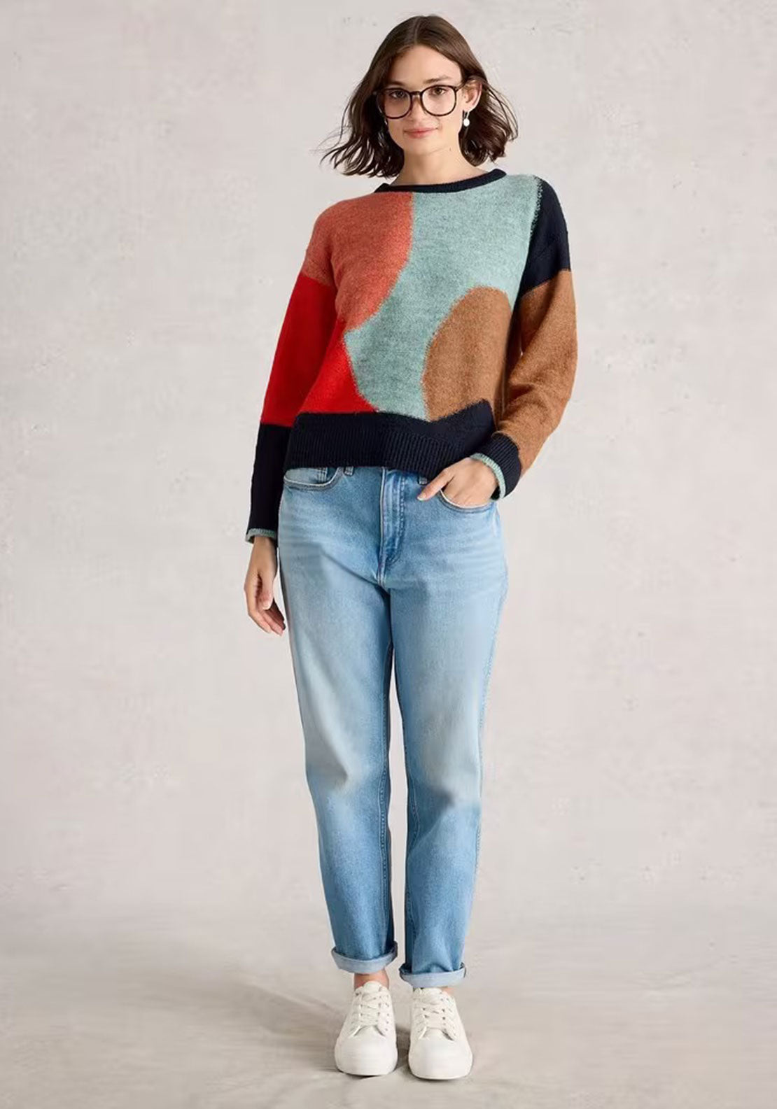 White Stuff Freya Abstract Print Jumper, Multi