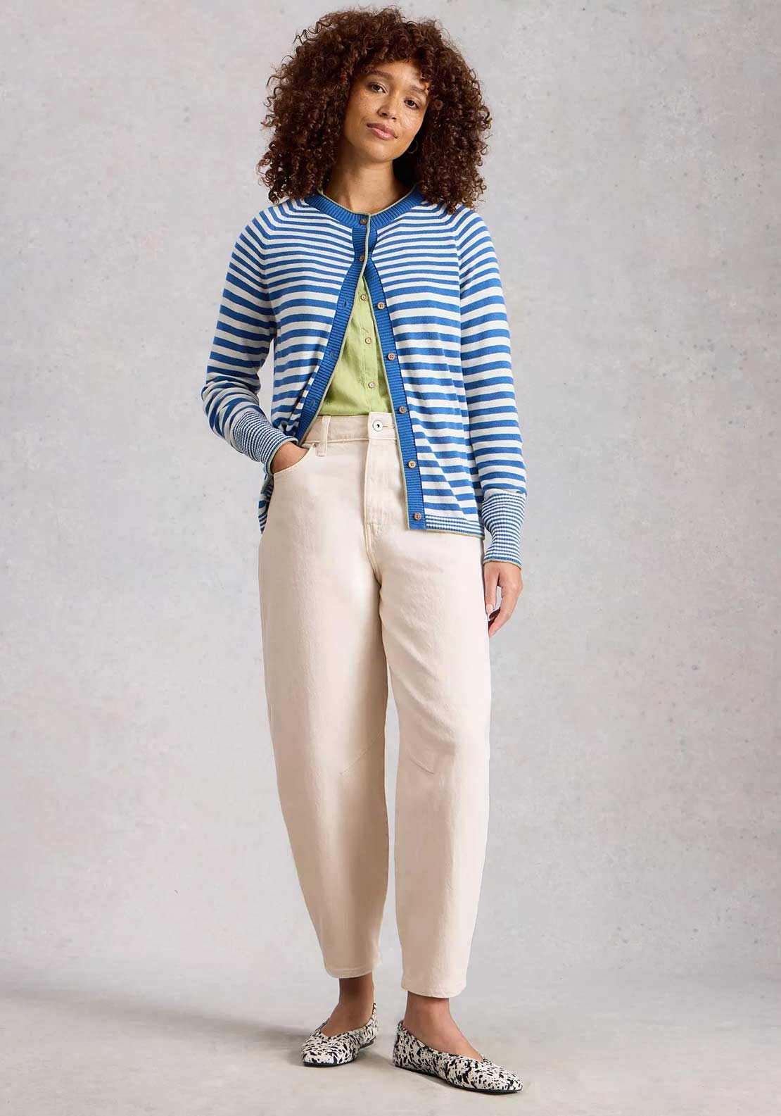 White Stuff Aubrey Barrel Jeans, Cream