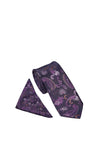 William Turner Paisley Tie & Pocket Square, Purple