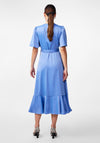 Y.A.S Thea Satin Wrap Midi Dress, Ashleigh Blue