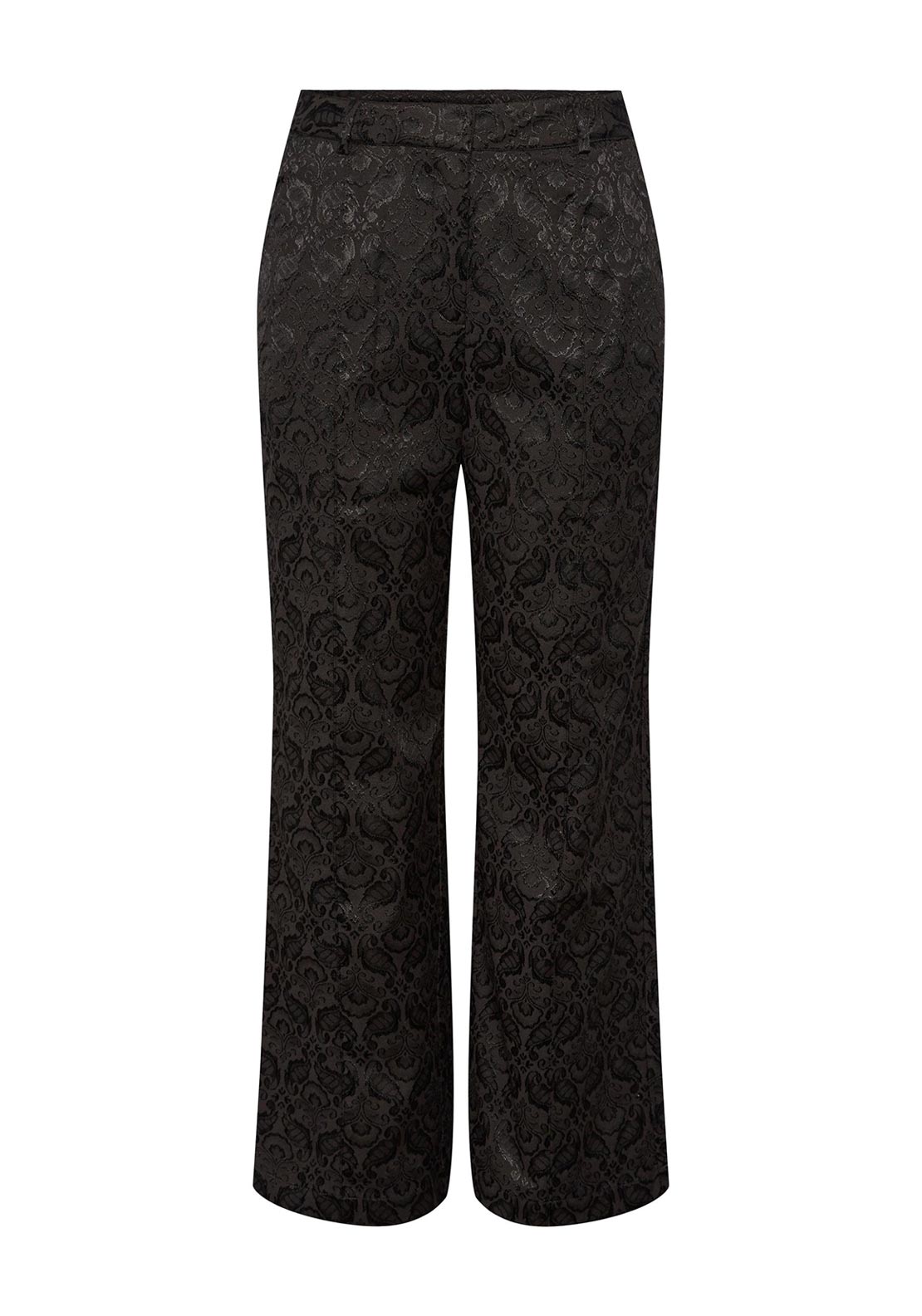 Y.A.S Tapera Damask Embossed Wide Leg Trouser, Black McElhinneys