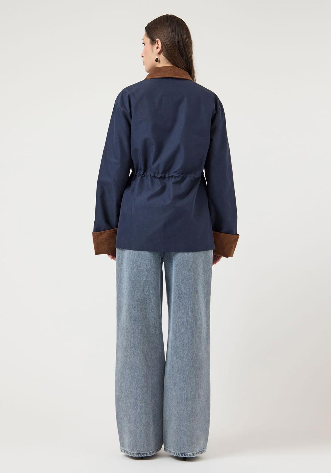 YAS Short Collared Coat, Navy