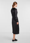 Y.A.S Pella Satin Wrap Midi Dress, Black