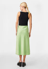 Y.A.S Pella High Waist Satin Midi Skirt, Quiet Green