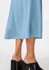 Y.A.S Pella High Waist Satin Midi Skirt, Clear Sky
