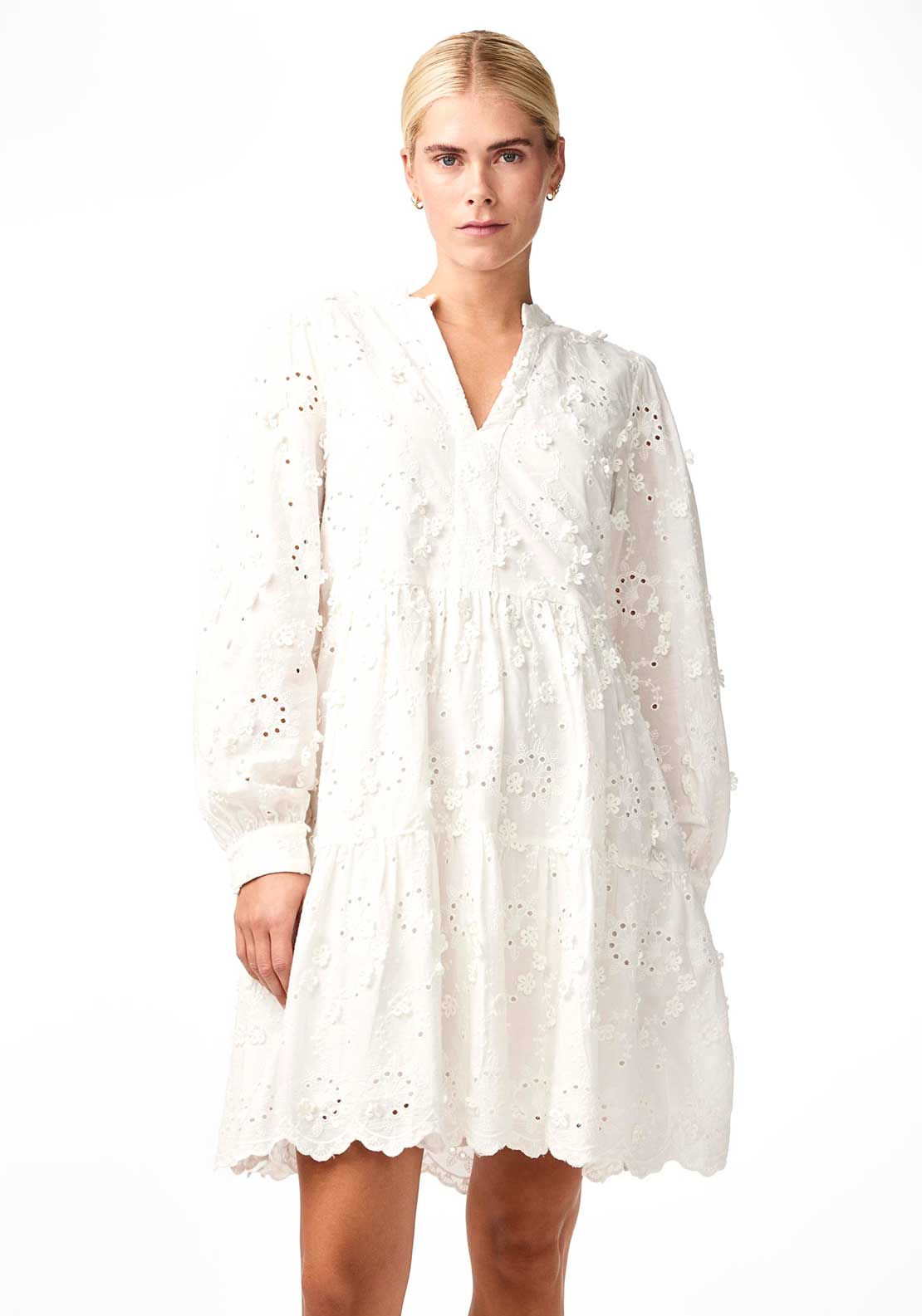 yas lace dress YAS Lace Tiered Dress for Women